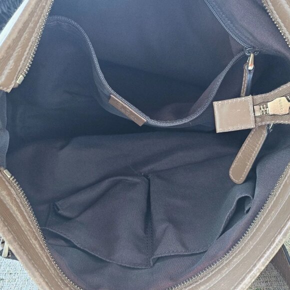 Gucci Women Hand Bag Brown GG Web Signature Canvas Shoulder Bag Italy Read Desc - Picture 12 of 12